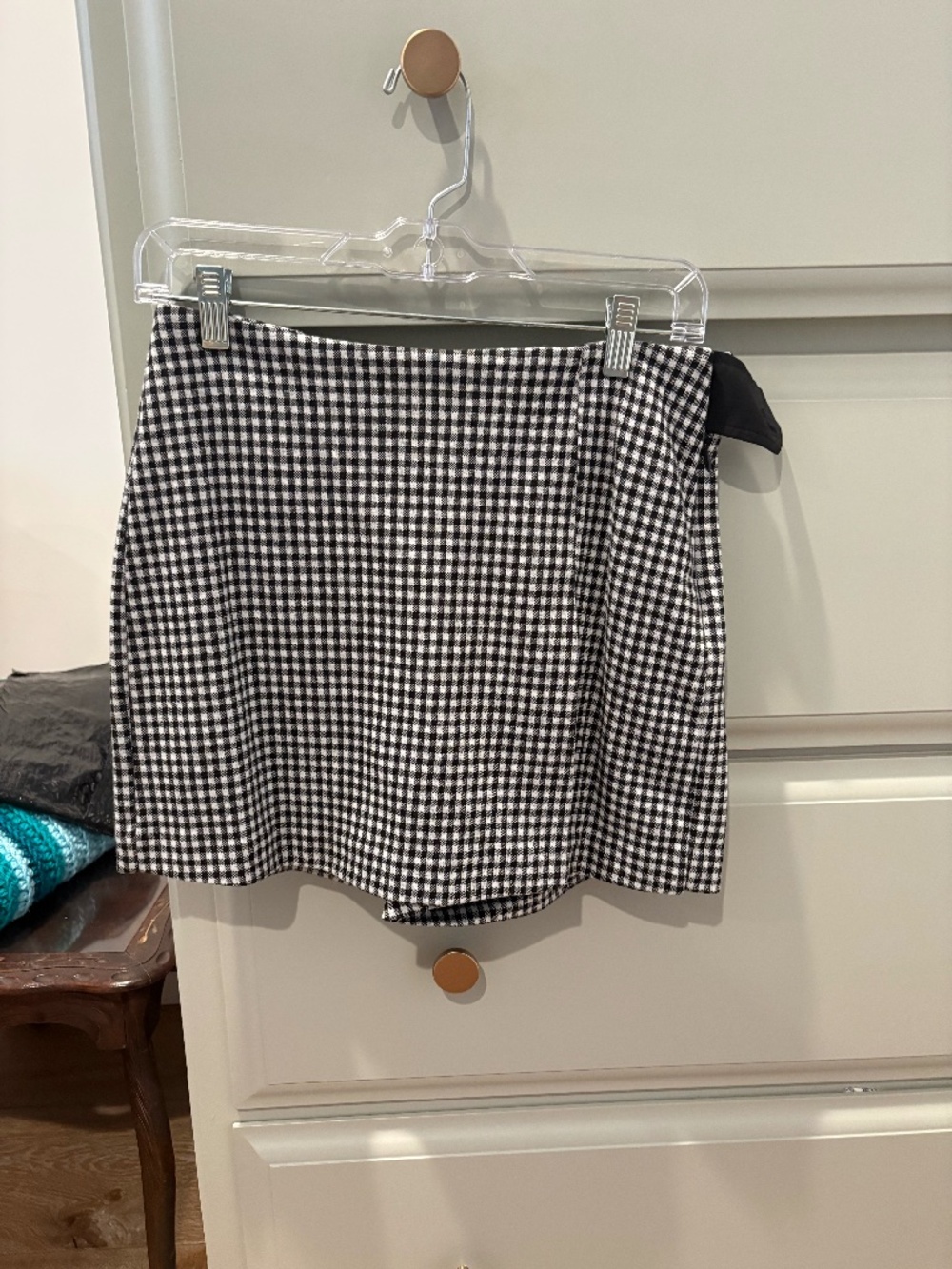 Cabi Black & White Gingham Skort | Size 2 | Mini Wrap Skirt Shorts